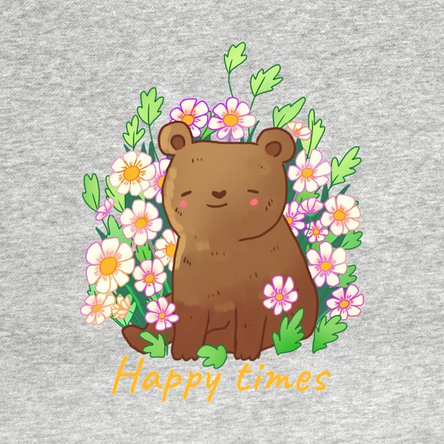 Cute bear happy times by Mayarart